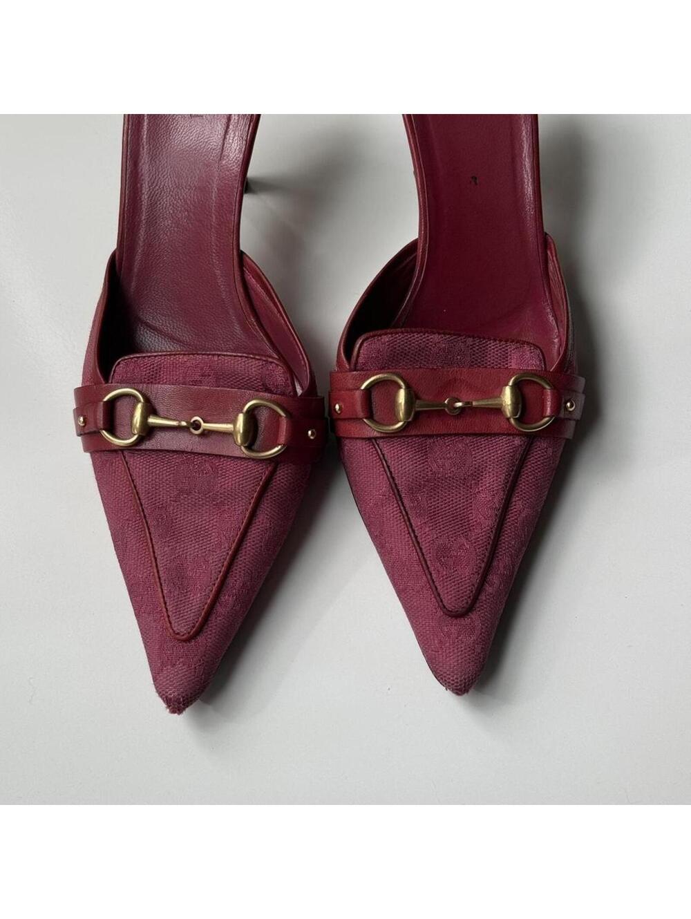 Gucci Monogram Canvas Mules in Pink - Picture 4 of 4